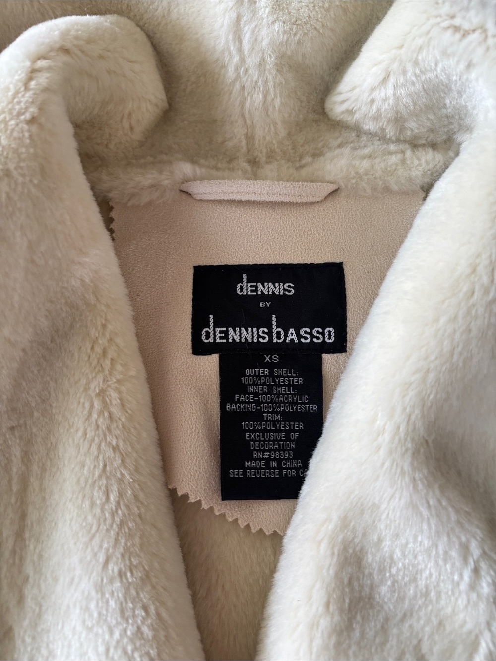 dennis basso Cream Faux Shearling Button Jacket - Picture 3 of 10